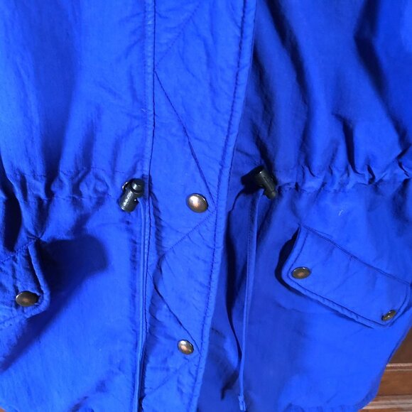 L.L. Bean Women's Down Coat Large? Hooded Winter Jacket Blue Nylon Coat - Picture 9 of 16